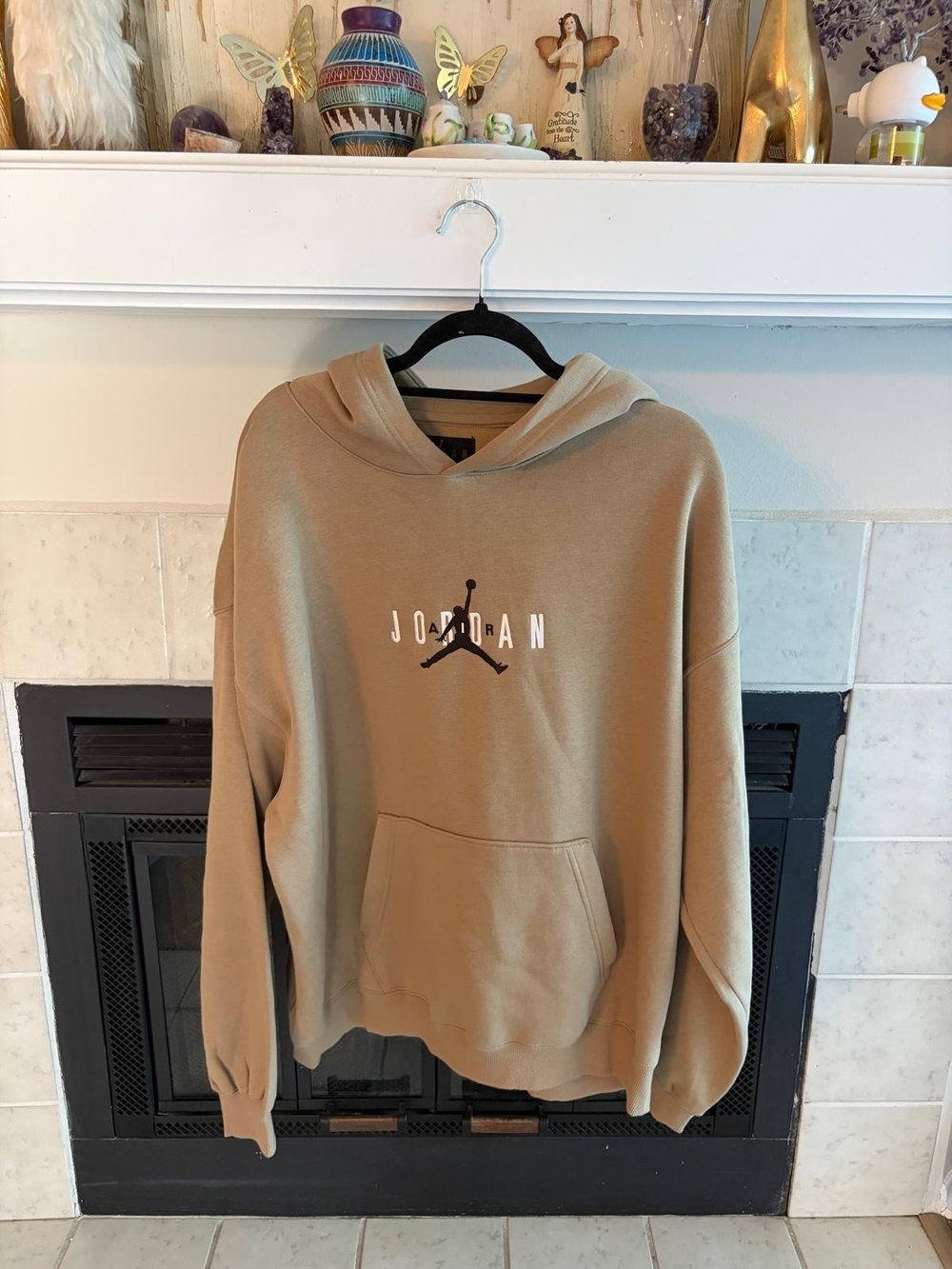 Jordan Men's Hooded Pullover Sweatshirt in Light Brown
